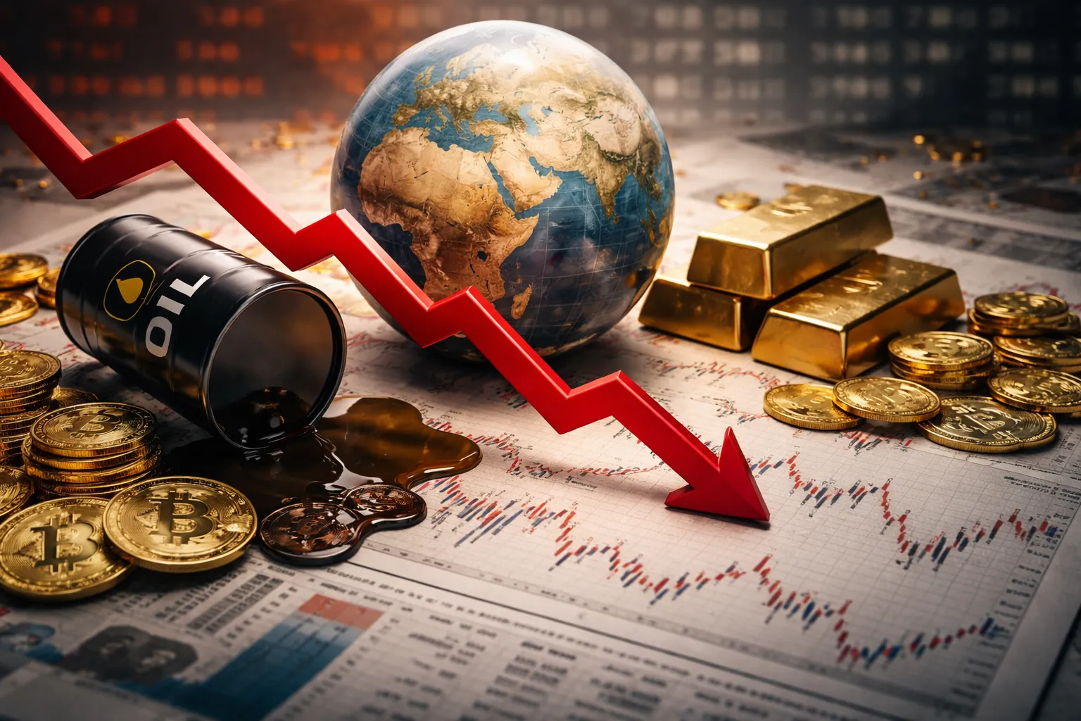 تصعيد الشرق الأوسط يعيد تسعير المخاطر عالمياً: النفط والذهب يصعدان والأسهم والعملات الرقمية تتراجع